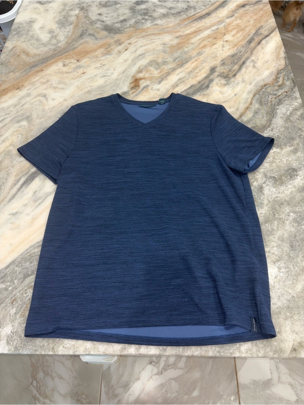 Perry Ellis Men's Navy V‑Neck Short Sleeve Tee